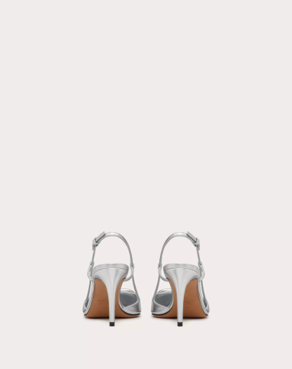 VLOGO SIGNATURE SLINGBACK PUMP IN LAMINATED NAPPA LEATHER 80MM